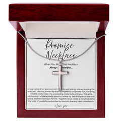 Artisan Cross Necklace with Snake Chain - Promise Necklace