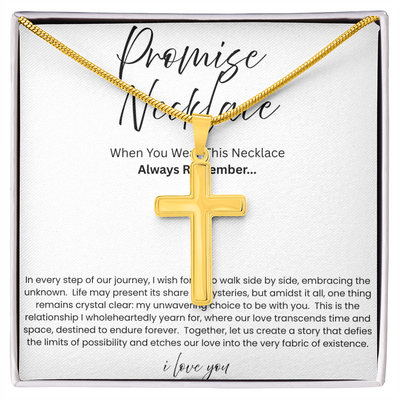 Artisan Cross Necklace with Snake Chain - Promise Necklace