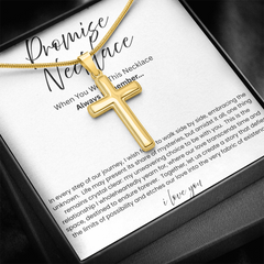 Artisan Cross Necklace with Snake Chain - Promise Necklace