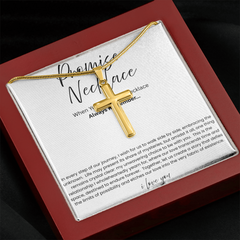Artisan Cross Necklace with Snake Chain - Promise Necklace